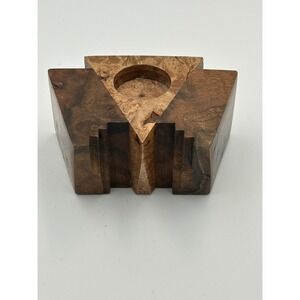 Myrtle wood Modern Tea Candle Holder 4 X 2 Inch Signed Howard Griffith MCM